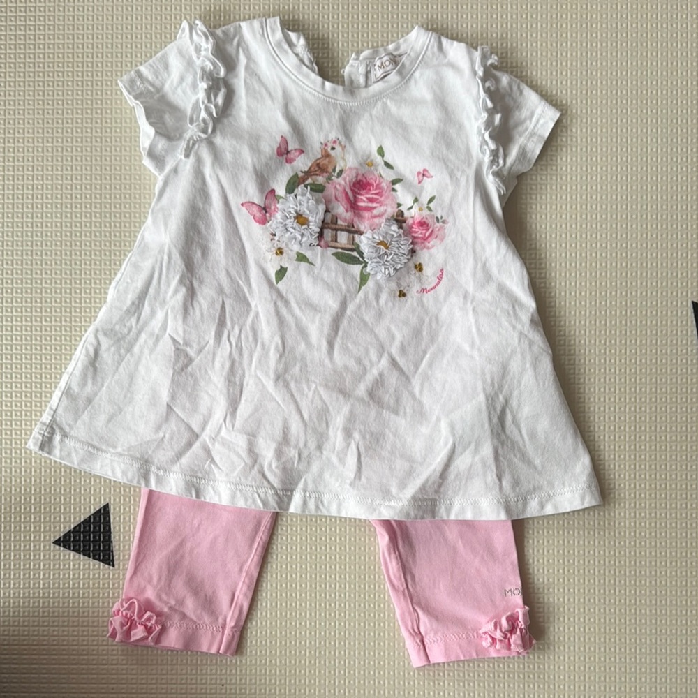 Floral White and Pink Kids Set
